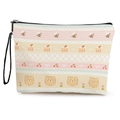 Cartoon bear makeup bag with colorful stripes and wrist strap for cosmetic storage - Macaron Striped Bear (Style 5)