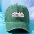 Berretto da baseball in cotone lavato verde scuro con stemma California Summer Paradise - Verde Scuro