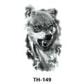 Waterproof temporary tattoo sticker featuring a black and white wolf head and forest design - Th-149 / 210*148mm