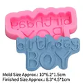 Pink silicone birthday BOY lettering mold for fondant and chocolate cake toppers - birthday BOY Style (17-311) / Pink