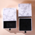 Minimalist marble pattern jewelry box with drawer design and black velvet interior lining - Marble Pattern (Drawer Box)