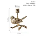 Bougeoir oiseau nordique minimaliste, finition bronze doré avec base de branche - DS8612-Bougeoir Oiseau à Tête Tournée