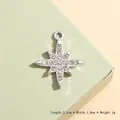 Silver snowflake star pendant with rhinestones measuring 2.1cm by 1.9cm - Silver North Star