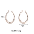 Detailed view of silver hammered texture hollow earrings with size and weight dimensions - Large Diamond Cut Surface Hoop Earrings - Silver