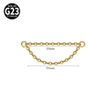 Golden double layer G23 titanium nose stud chain with 25mm and 35mm measurements - G23 Titanium Gold Double Chain-25-35mm
