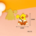 Detailed size view of yellow enamel gnome pendants with 35MM height and 3.7G weight - Gnome with Cane