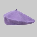 Close-up detail of a purple wool beret showing fine texture and premium fabric - One Size / Light Purple