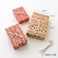 Set di 3 scatole regalo natalizie con cervi nordici e motivi a righe rosse e bianche - Fiocco di Neve e Renna (Set da 3)