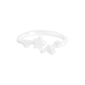 Minimalist S925 sterling silver open ring with dual star design on white background - Size 13 (Adjustable) / Silver