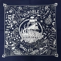 Vintage dunkelblaues Baumwoll-Bandana mit weißem Print im Rugged-Stil und langlebigem Stoff - Bandana / Marineblaue Seefahrt