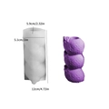 Stacked sphere silicone mold with purple textured candle outcome, 12cm height dimensions - Stacked Eggplant