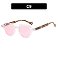 Rosafarbene achteckige Sonnenbrille mit transparentem Rahmen und Schildpatt-Bügeln - Transparent Rahmen Schildpatt Bügel Rosa Gläser