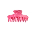 Pince à cheveux minimaliste motif marbre rose en résine polie pour femmes - 9.5CM Arête-Rose Vif