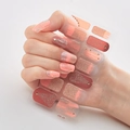 Detail of DQ-29 nail stickers with pink stars and Christmas tree glitter patterns - DQ-29 Xmas Pink Star