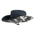 Men's wide brim camo fishing hat with sun protection and adjustable chin strap - One Size / Navy Blue