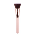 Professional flat top foundation brush with pink handle and rose gold metal ferrule - Flat Pink