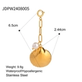 Goldener Muschel Perlenanhänger aus Edelstahl für Bikini DIY Schmuckzubehör - Muschel-Perle-Stil (JDPW2408005)