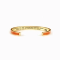 Golden crown cuff bracelet with orange enamel and motivational niece engraving - Niece / Orange