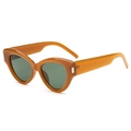 Vintage cat-eye sunglasses with amber orange frame and dark green lenses - Orange Frame Green Lens (Metal Hinge)