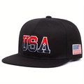 Cappellino USA nero con ricamo 3D di alta qualità e toppa bandiera su sfondo bianco - Nero