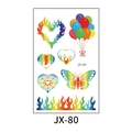 Rainbow gradient butterfly and heart glitter temporary tattoo stickers for kids JX-80 style - JX-80