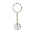 Porte-clés boule disco miroir argentée avec facettes réfléchissantes et anneau - Type standard / Boule à facettes de 4cm