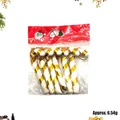Set of 6 Christmas candy cane ornaments with white and gold spiral stripes in packaging - Gold-7cm (Set of 6)
