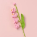 Handmade pink lily of the valley crochet flower branch for elegant home decor centerpieces - Pink