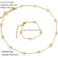 Detailed specs of 18k gold plated stainless steel pearl daisy necklace and bracelet set - Pearl Daisy Style (S-H573 S-N582)