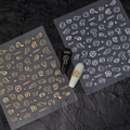 Golden and silver 3D melting smile nail stickers with metallic relief effect - 5D Embossed Melting Smiley Letters (CO-446) / Silver Stamping (Silver)