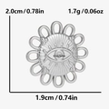 Tabella dettagliata di dimensioni e peso per il ciondolo sole in acciaio argento - S1979-S / Argento
