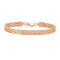 Women's rose gold woven mesh bracelet with secure lobster clasp for stylish stacking - Rose Gold-Width 6mm Length 17cm