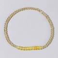 Chic beaded bracelet featuring yellow faceted beads and golden round accents for women - Yellow