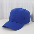Classic cotton baseball cap in solid blue with curved brim and breathable eyelets - Adjustable / Royal Blue