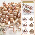 Set di 44 decorazioni natalizie oro rosa con finiture lucide e glitterate in tre misure - Oro rosa