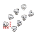 Heart shaped clear glass rhinestones for nail art DIY decoration in 6mm size - Heart Shape (6*6mm)