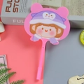 Cute pink cartoon fan pen with girl illustration and plastic handle for students - Cartoon Baby Pink