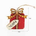 7cm red wooden gift box ornament with yellow dots and Joy tag for Christmas decor - Red JOY Gift Box (2)