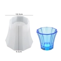 Faceted vase resin silicone mold with blue semi-transparent DIY craft finished product - Faceted Striped Vase
