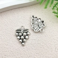 Antique silver grape shaped alloy pendant charm for DIY jewelry making and crafts - Embossed Grape Cluster
