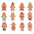 Set of 12 creative Christmas gingerbread man ornaments with colorful holiday patterns - Cross-border Best Seller B