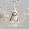 White reindeer plush doll with silver bow and antlers for Christmas decoration - White Snowman-Girl