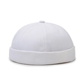 Berretto Docker bianco minimalista in twill di cotone premium per un look unisex pulito - Regolabile / Bianco