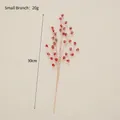 Single 30cm red berry stem artificial holiday decoration with realistic foam texture - Red Small Branch (30cm/20g)