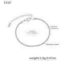 Silver stainless steel spiral link bracelet with 13cm length and lobster clasp closure - Steel Color Bracelet (E110) / 13+5cm