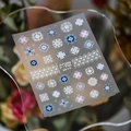 Pegatinas de uñas 3D relieve mandala bohemio en azul y rosa, modelo MN-178 - Estilo Mandala Bohemio (MN-178)