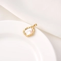 Irregular 18K gold plated pendant with white mother of pearl and zircon inlay - Style B / Gold