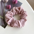 Pink satin silk scrunchie with soft sheen and elegant folds on a clean background - 5# Pink