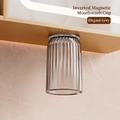 Magnetischer Zahnpasta-Becher in Elegant-Grau mit geriffeltem Design zur Wandmontage - Elegant Grau (Kleber)