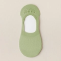 Socquettes invisibles vertes pour femmes avec talon silicone antidérapant et maille losange - Taille unique / Vert (Style Maille Diamant)